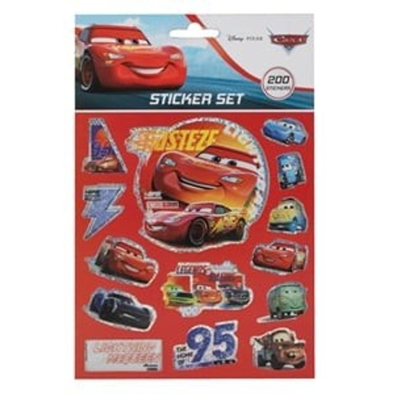 Casa si Gradina - Decoratiuni - Stickere decorative - Set Autocolante Cars, 200 buc, Multicolor, cu Sclipici - Infinity.ro