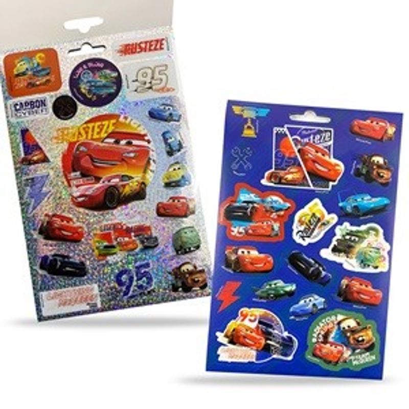 Casa si Gradina - Decoratiuni - Stickere decorative - Set Autocolante Cars, 200 buc, Multicolor, cu Sclipici - Infinity.ro