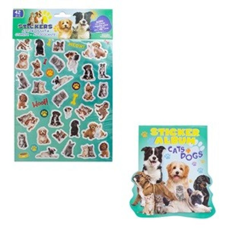 Casa si Gradina - Decoratiuni - Stickere decorative - Set Autocolante cu Caini si Pisici, 42 buc, cu Album - Infinity.ro