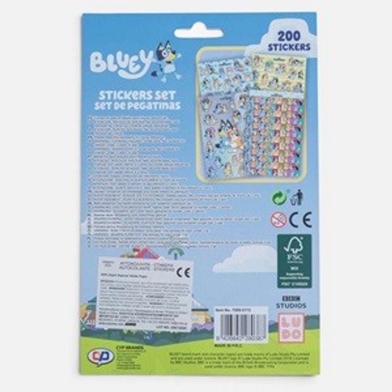 Casa si Gradina - Decoratiuni - Stickere decorative - Set Autocolante cu Personaje de Desene Animate, 200 buc, 4 File, Albastru - Infinity.ro