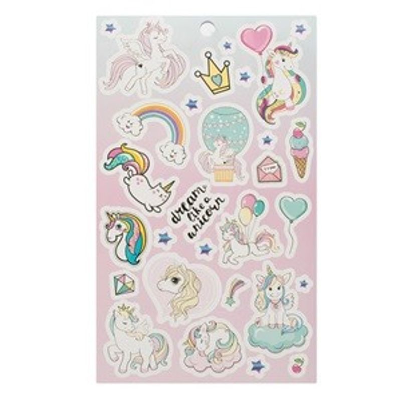 Casa si Gradina - Decoratiuni - Stickere decorative - Set Autocolante cu Unicorni, 6 File, Multicolor - Infinity.ro