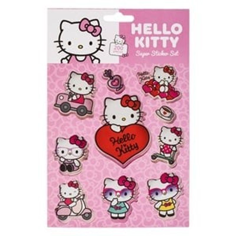 Casa si Gradina - Decoratiuni - Stickere decorative - Set Autocolante Hello Kitty, 200 buc, 4 file - Infinity.ro