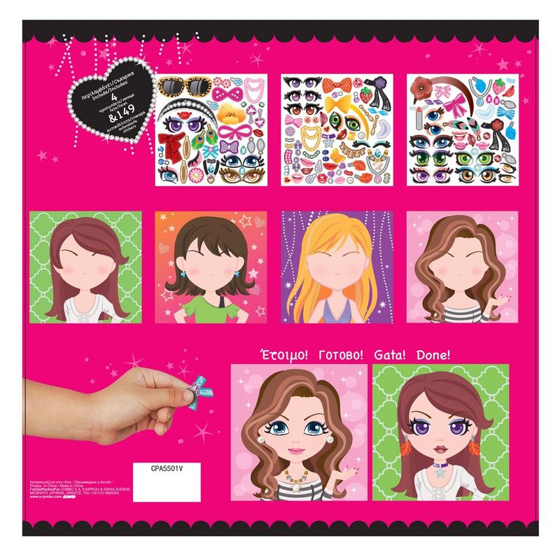 Casa si Gradina - Decoratiuni - Stickere decorative - Set Autocolante Reutilizabile cu 4 Fete si 149 Accesorii, Multicolor - Infinity.ro