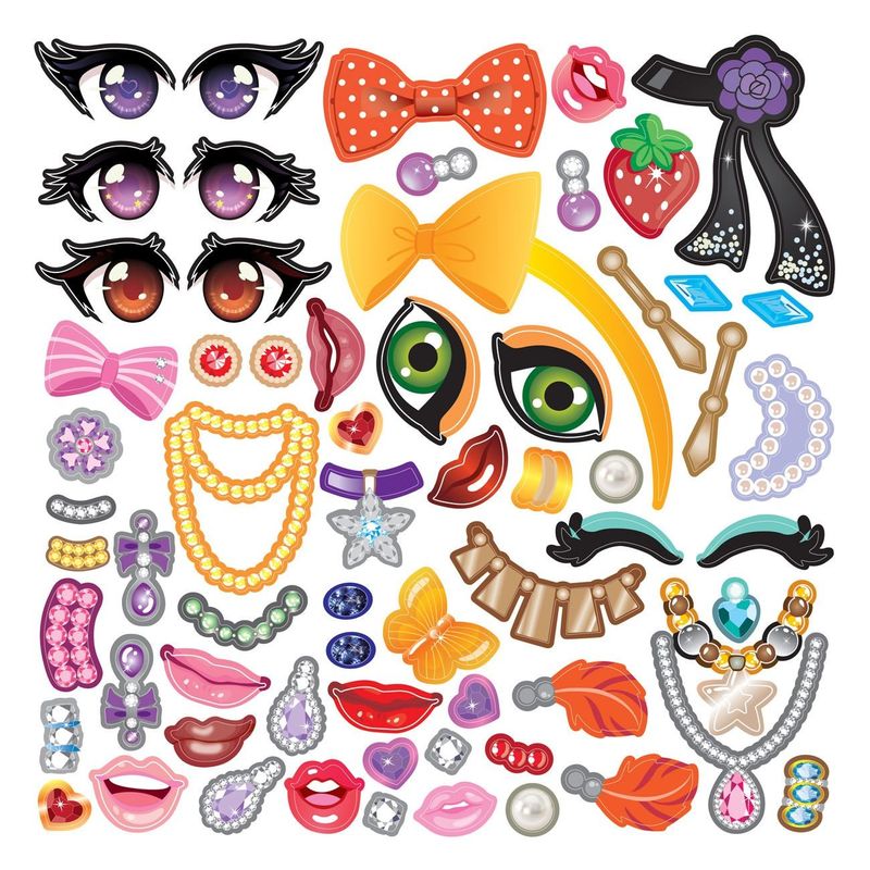 Casa si Gradina - Decoratiuni - Stickere decorative - Set Autocolante Reutilizabile cu 4 Fete si 149 Accesorii, Multicolor - Infinity.ro
