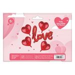 Casa si Gradina - Decoratiuni - Decoratiuni petrecere - Baloane - Set Baloane din Folie Inimi Rosii cu Mesaj 3D Love, 5 piese - Infinity.ro