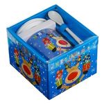 Casa si Gradina - Bucatarie si vesela - Cani si pahare - Cani si cesti - Set Cana de Craciun cu Capac & Lingura Ren cu Cadouri 340ml - 3 piese - Infinity.ro