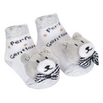 Fashion, accesorii si bijuterii - Copii - Accesorii copii - Caciuli si palarii copii - Set Caciula si Sosete pentru Nou Nascut, Gri, cu Ursulet 3D - Infinity.ro