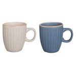 Casa si Gradina - Bucatarie si vesela - Cani si pahare - Cani si cesti - Set Cesti Ceramice Bej Bleu cu Model Stropi, 170ml, 2 buc - Infinity.ro