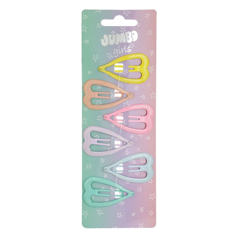 Fashion, accesorii si bijuterii - Copii - Accesorii copii - Accesorii pentru par copii - Set Clame Metalice Inimi Pastel cu Glitter pentru Copii - Infinity.ro