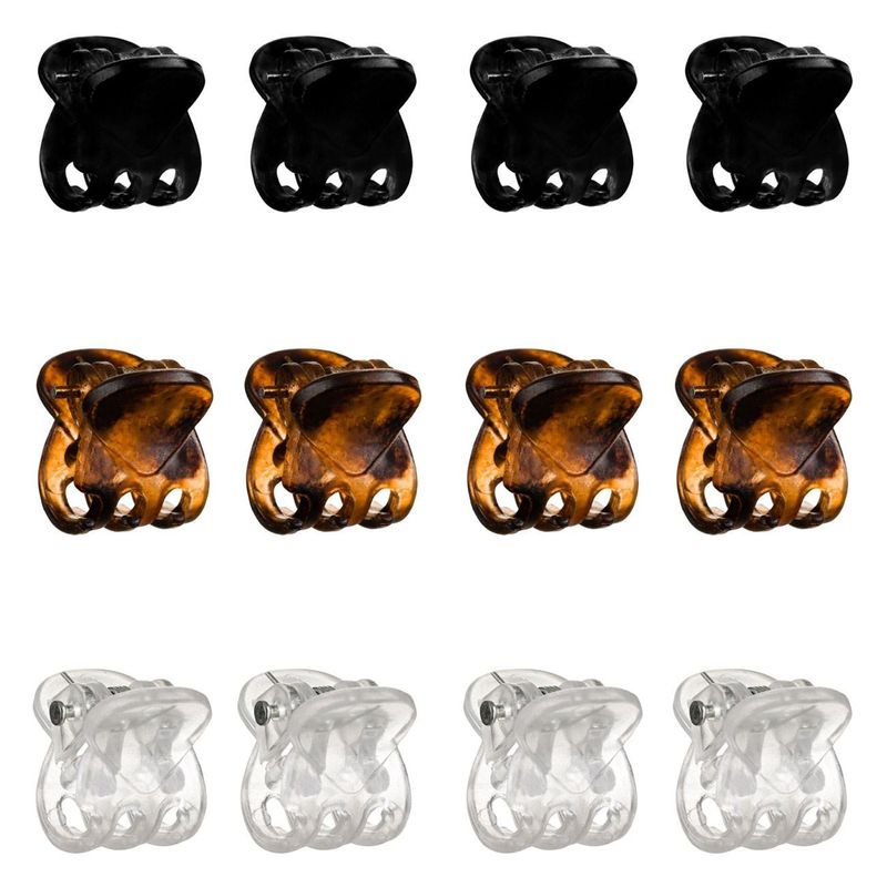 Fashion, accesorii si bijuterii - Copii - Accesorii copii - Accesorii pentru par copii - Set Clame de Par pentru Femei - Negru, Maro, Transparent - Infinity.ro