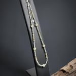 Fashion, accesorii si bijuterii - Femei - Bijuterii femei - Coliere femei - Colier elegant Alba din cristale fatetate de Labradorit si Citrin cu argint 925 placat cu aur - Infinity.ro
