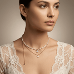 Fashion, accesorii si bijuterii - Femei - Bijuterii femei - Coliere femei - Colier Viola elegant multistrat din piatra lunii fatetata cu argint 925 placat cu aur - Infinity.ro