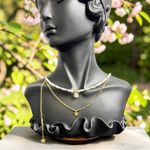 Fashion, accesorii si bijuterii - Femei - Bijuterii femei - Coliere femei - Colier Viola elegant multistrat din piatra lunii fatetata cu argint 925 placat cu aur - Infinity.ro