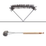 Casa si Gradina - Gradina si terasa - Gratare si accesorii - Accesorii gratare - Perie pentru curatarea gratarului, forma triunghiulara, peri metalici rezistenti, maner din lemn, BBQ - Infinity.ro