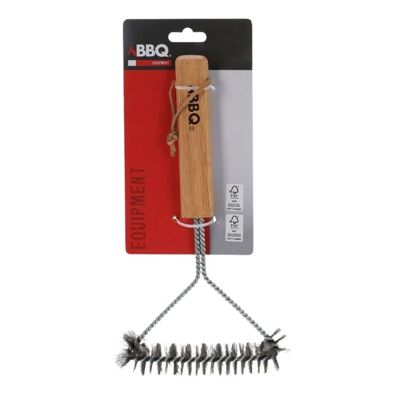 Casa si Gradina - Gradina si terasa - Gratare si accesorii - Accesorii gratare - Perie pentru curatarea gratarului, forma triunghiulara, peri metalici rezistenti, maner din lemn, BBQ - Infinity.ro