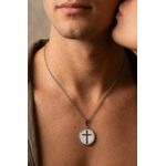Fashion, accesorii si bijuterii - Barbati - Bijuterii barbati - Lanturi si pandantive barbati - Colier Latin Cross, in cutie cadou, design simplist, bijuterie barbati CLCS - Infinity.ro