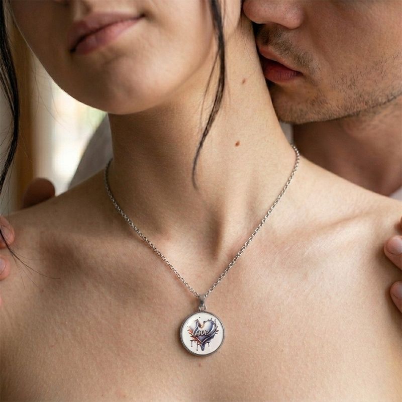 Fashion, accesorii si bijuterii - Femei - Bijuterii femei - Coliere femei - Colier Chrome Romance, in cutie cadou, design metalic, bijuterie femei CLCR - Infinity.ro