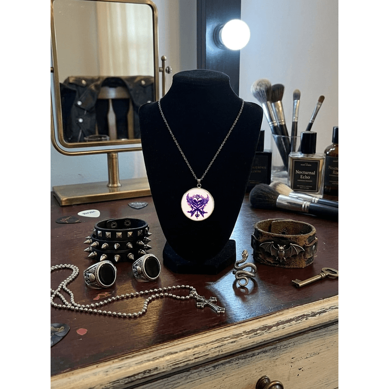 Fashion, accesorii si bijuterii - Femei - Bijuterii femei - Coliere femei - Colier Heart of Rock, in cutie cadou, design metalic, bijuterie femei CLHR - Infinity.ro