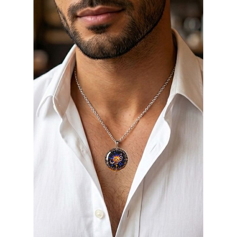 Fashion, accesorii si bijuterii - Barbati - Bijuterii barbati - Lanturi si pandantive barbati - Colier in caligrafie araba, Quwwa(putere), in cutie cadou, design oriental, bijuterie barbati CLQP - Infinity.ro