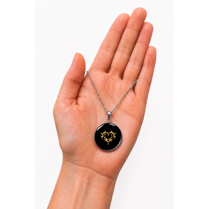 Fashion, accesorii si bijuterii - Femei - Bijuterii femei - Coliere femei - Colier Savage Heart, in cutie cadou, design contrastant, bijuterie dama CLN13 - Infinity.ro