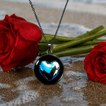 Fashion, accesorii si bijuterii - Femei - Bijuterii femei - Coliere femei - Colier Abyss Heart, in cutie cadou, design contrastant, bijuterie dama CLN24 - Infinity.ro