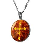 Fashion, accesorii si bijuterii - Femei - Bijuterii femei - Coliere femei - Colier Holy Light cu strasuri, in cutie cadou, design contrastant, bijuterie unisex CLNs28 - Infinity.ro