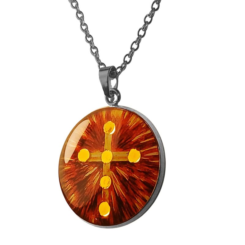 Fashion, accesorii si bijuterii - Femei - Bijuterii femei - Coliere femei - Colier Holy Light cu strasuri, in cutie cadou, design contrastant, bijuterie unisex CLNs28 - Infinity.ro