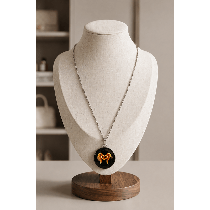 Fashion, accesorii si bijuterii - Femei - Bijuterii femei - Coliere femei - Colier Rogue Heart, in cutie cadou, design contrastant, bijuterie femei CLN6 - Infinity.ro