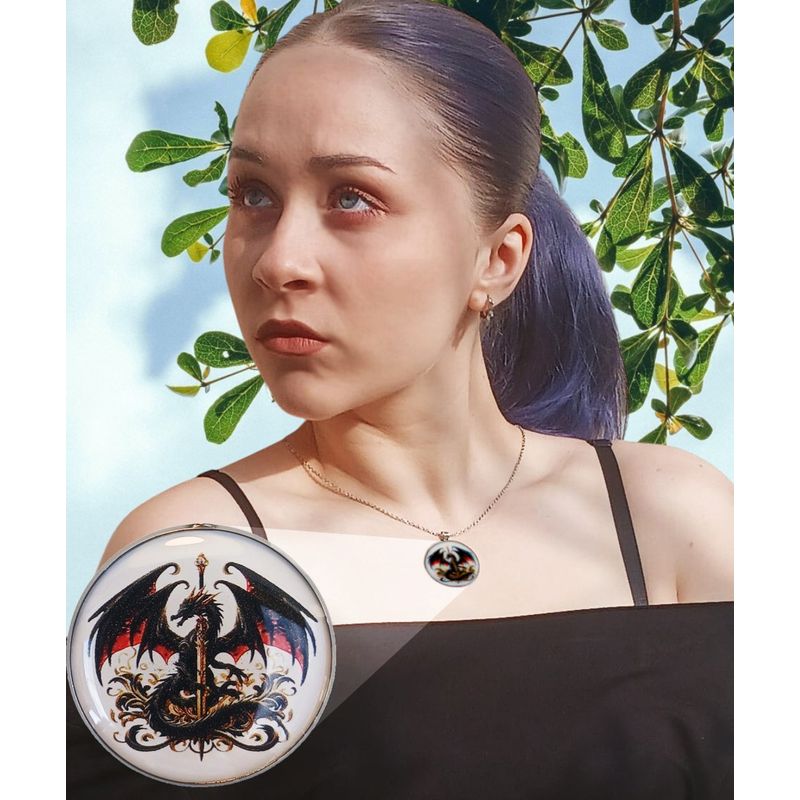 Fashion, accesorii si bijuterii - Barbati - Bijuterii barbati - Lanturi si pandantive barbati - Colier Ordinul Dragonului, in cutie cadou, design medieval, bijuterie barbati CLOD - Infinity.ro