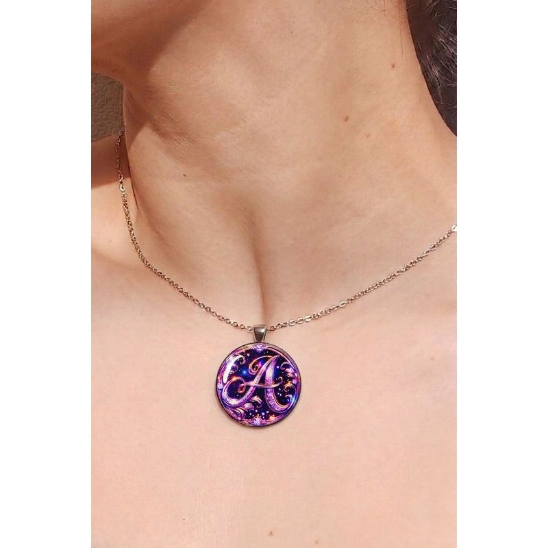 Fashion, accesorii si bijuterii - Femei - Bijuterii femei - Coliere femei - Colier caligrafic cu initiala A, in cutie cadou cu sigiliu, design somptuos, bijuterie dama CLFA - Infinity.ro