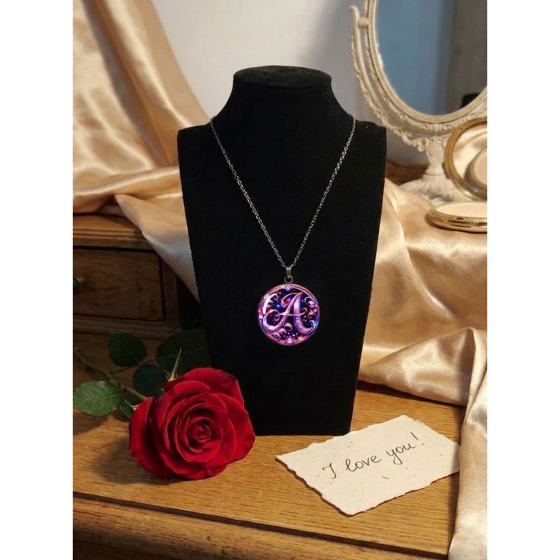 Fashion, accesorii si bijuterii - Femei - Bijuterii femei - Coliere femei - Colier caligrafic cu initiala A, in cutie cadou cu sigiliu, design somptuos, bijuterie dama CLFA - Infinity.ro
