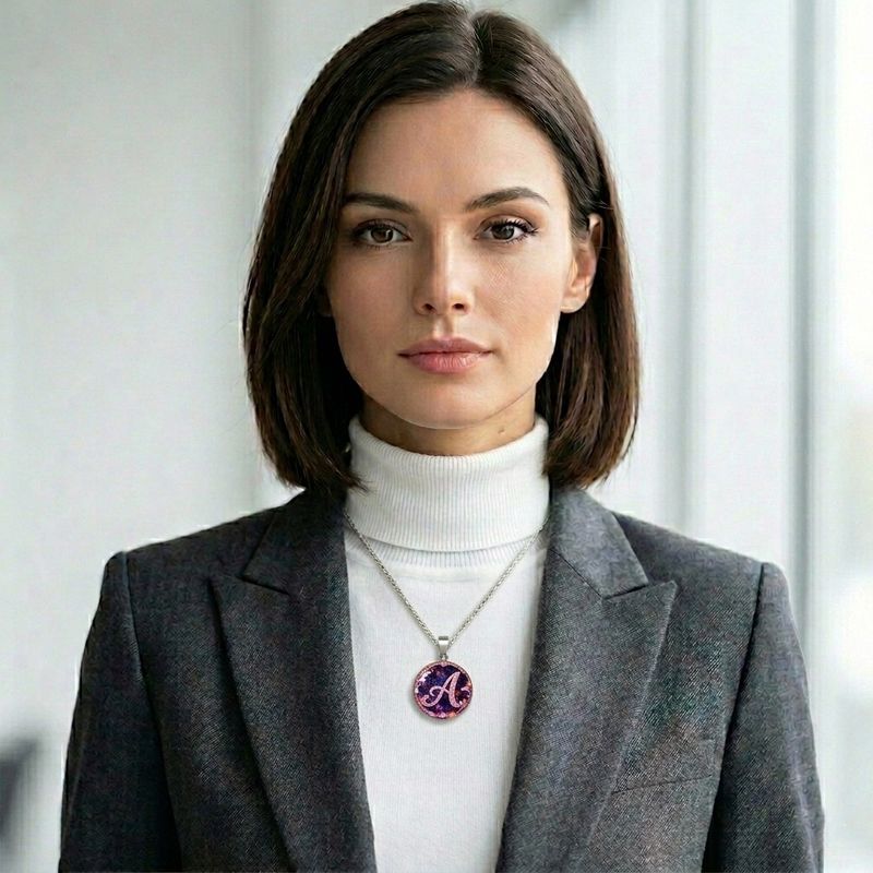 Fashion, accesorii si bijuterii - Femei - Bijuterii femei - Coliere femei - Colier caligrafic cu initiala A, in cutie cadou cu sigiliu, design somptuos, bijuterie dama CLFA - Infinity.ro
