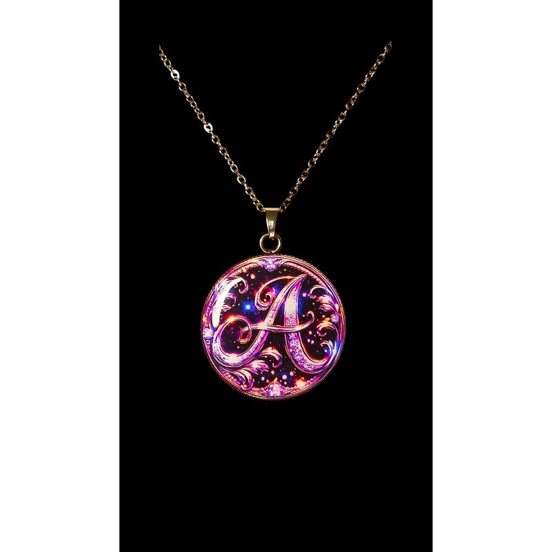 Fashion, accesorii si bijuterii - Femei - Bijuterii femei - Coliere femei - Colier caligrafic cu initiala A, in cutie cadou cu sigiliu, design somptuos, bijuterie dama CLFA - Infinity.ro