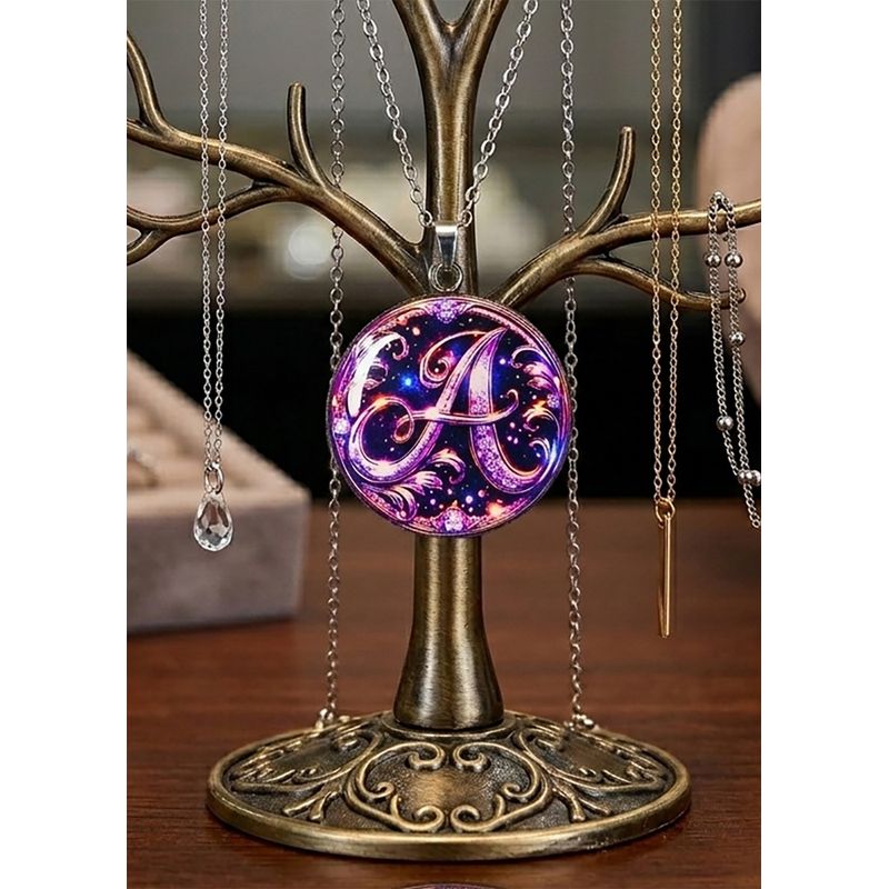 Fashion, accesorii si bijuterii - Femei - Bijuterii femei - Coliere femei - Colier caligrafic cu initiala A, in cutie cadou cu sigiliu, design somptuos, bijuterie dama CLFA - Infinity.ro