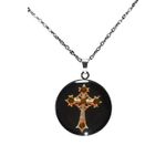 Fashion, accesorii si bijuterii - Femei - Bijuterii femei - Coliere femei - Colier Holy Cross cu strasuri, in cutie cadou, design contrastant, bijuterie unisex CLNs29 - Infinity.ro