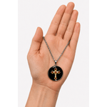 Fashion, accesorii si bijuterii - Femei - Bijuterii femei - Coliere femei - Colier Holy Cross cu strasuri, in cutie cadou, design contrastant, bijuterie unisex CLNs29 - Infinity.ro