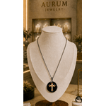Fashion, accesorii si bijuterii - Femei - Bijuterii femei - Coliere femei - Colier Holy Cross cu strasuri, in cutie cadou, design contrastant, bijuterie unisex CLNs29 - Infinity.ro