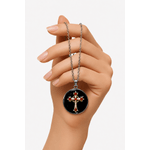 Fashion, accesorii si bijuterii - Femei - Bijuterii femei - Coliere femei - Colier Holy Cross cu strasuri, in cutie cadou, design contrastant, bijuterie unisex CLNs29 - Infinity.ro