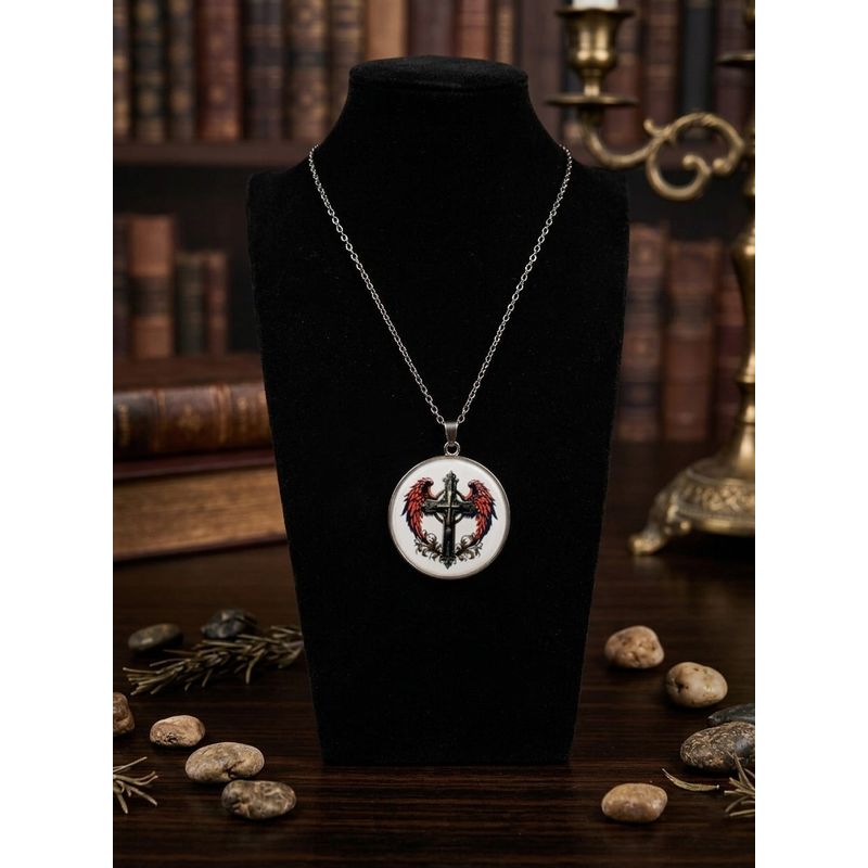 Fashion, accesorii si bijuterii - Barbati - Bijuterii barbati - Lanturi si pandantive barbati - Colier Gothic Cross, in cutie cadou, design medieval, bijuterie barbati CLCAR - Infinity.ro