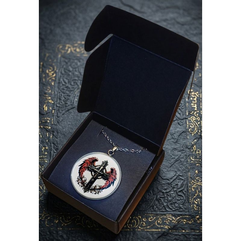 Fashion, accesorii si bijuterii - Barbati - Bijuterii barbati - Lanturi si pandantive barbati - Colier Gothic Cross, in cutie cadou, design medieval, bijuterie barbati CLCAR - Infinity.ro