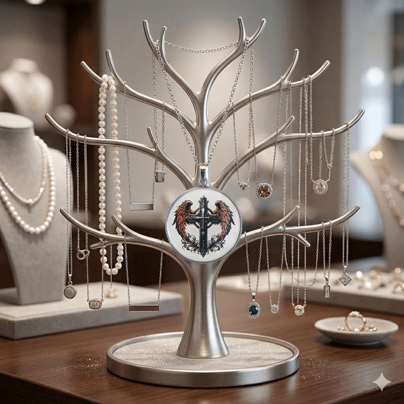 Fashion, accesorii si bijuterii - Barbati - Bijuterii barbati - Lanturi si pandantive barbati - Colier Gothic Cross, in cutie cadou, design medieval, bijuterie barbati CLCAR - Infinity.ro