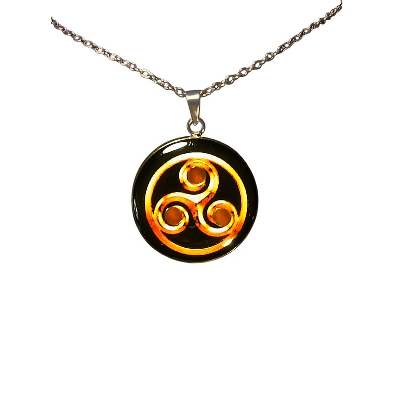 Fashion, accesorii si bijuterii - Femei - Bijuterii femei - Coliere femei - Colier Triskerion cu strasuri, in cutie cadou, design contrastant, bijuterie unisex CLNs27 - Infinity.ro