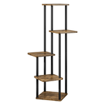Casa si Gradina - Gradinarit si plante - Plante si ghivece - Ghivece si suporturi - Suport de flori din metal, negru/lemn rustic, ADITE - Infinity.ro