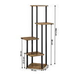 Casa si Gradina - Gradinarit si plante - Plante si ghivece - Ghivece si suporturi - Suport de flori din metal, negru/lemn rustic, ADITE - Infinity.ro