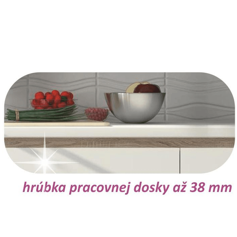 Casa si Gradina - Mobilier - Seturi de mobilier - Seturi bucatarie - Set bucatarie 2,6 m, alb/stejar sonoma, LINE NEW - Infinity.ro
