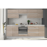 Casa si Gradina - Mobilier - Seturi de mobilier - Seturi bucatarie - Set bucatarie 2,6 m, alb/stejar sonoma, LINE NEW - Infinity.ro