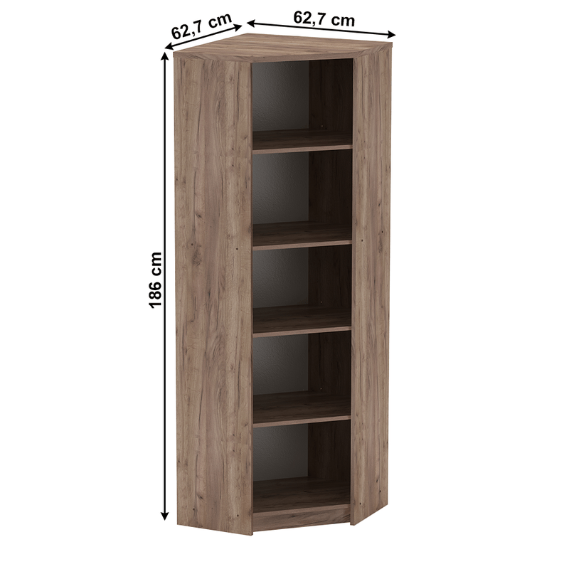 Casa si Gradina - Mobilier - Biblioteci si rafturi - Biblioteci - Biblioraft de colt, kraft dunkel/alb, JOHAN 2 NEW 09 - Infinity.ro