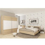 Casa si Gradina - Mobilier - Seturi de mobilier - Seturi dormitor - Set dormitor (pat 180x200 cm), stejar sonoma/ alb, GABRIELA NEW - Infinity.ro