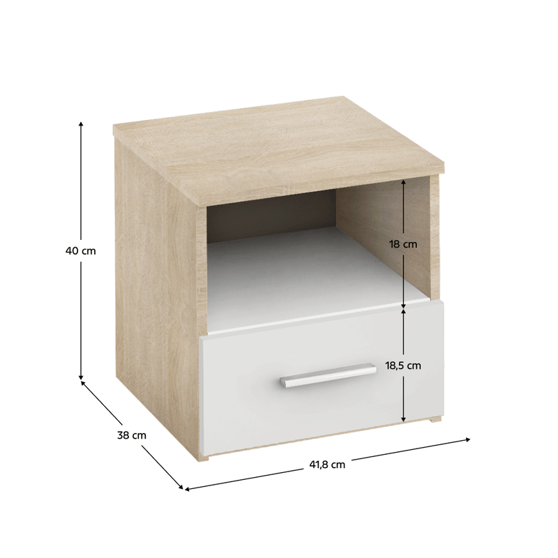 Casa si Gradina - Mobilier - Seturi de mobilier - Seturi dormitor - Set dormitor (pat 180x200 cm), stejar sonoma/ alb, GABRIELA NEW - Infinity.ro