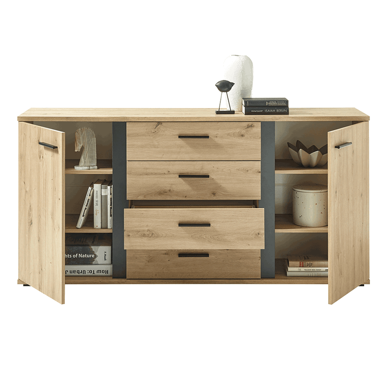 Casa si Gradina - Mobilier - Comode si corpuri - Comode - Comoda, stejar artizan / negru, KANODE - Infinity.ro